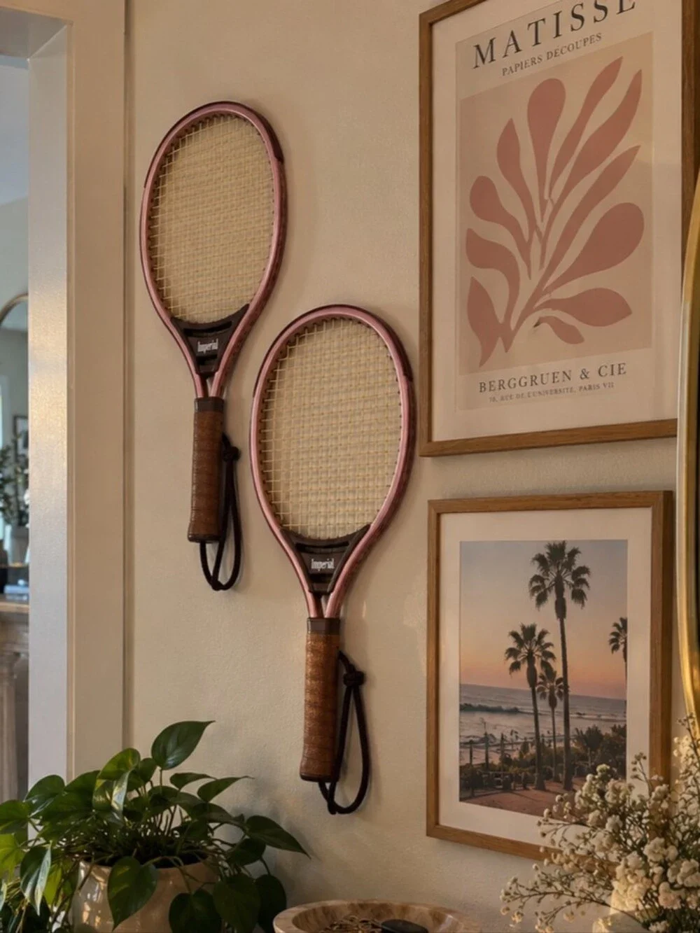 Vintage Imperial Racquetball Racquets Metallic Pink Matching Pair 18